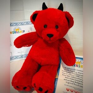 NEW with tags Build a Bear Devilishly Cute Red Heart Bear Plush Teddy Bear